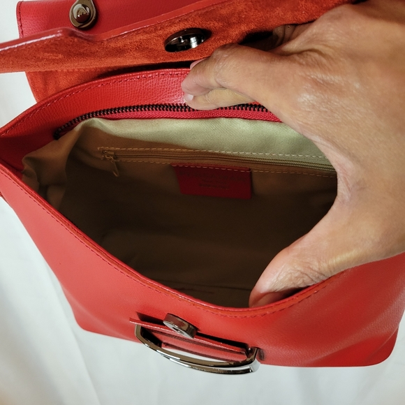 PERSAMAN red leather crossbody bag NWT - Picture 6 of 6